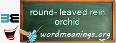 WordMeaning blackboard for round-leaved rein orchid